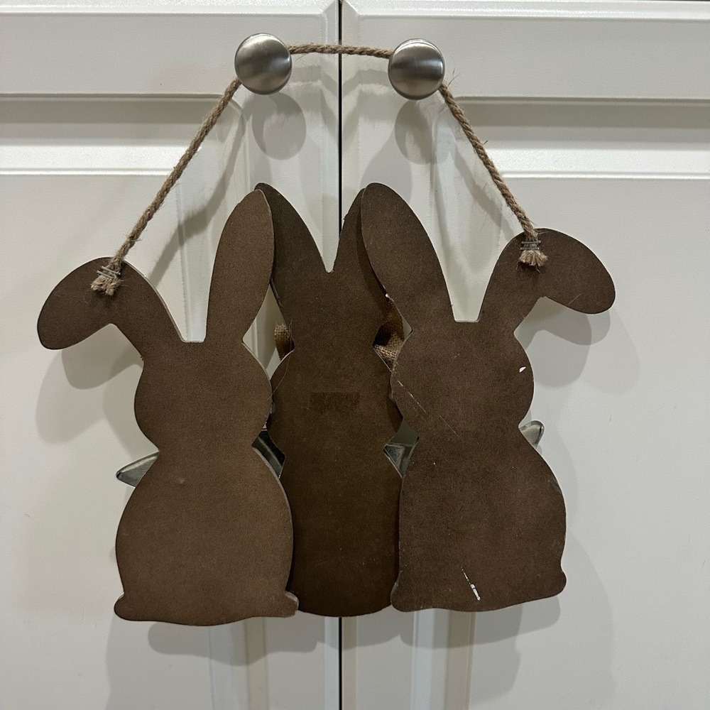 Hanging Rabbit Welcome Sign, Bunny Easter Decor, Spring - Picture 5 of 5